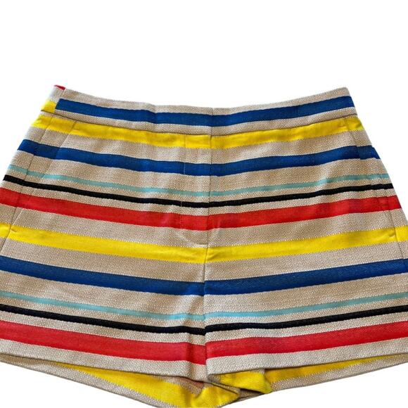 J. Crew Women's Jacquard Basketweave Colorful Striped Shorts Size 6 NWT - Picture 3 of 16